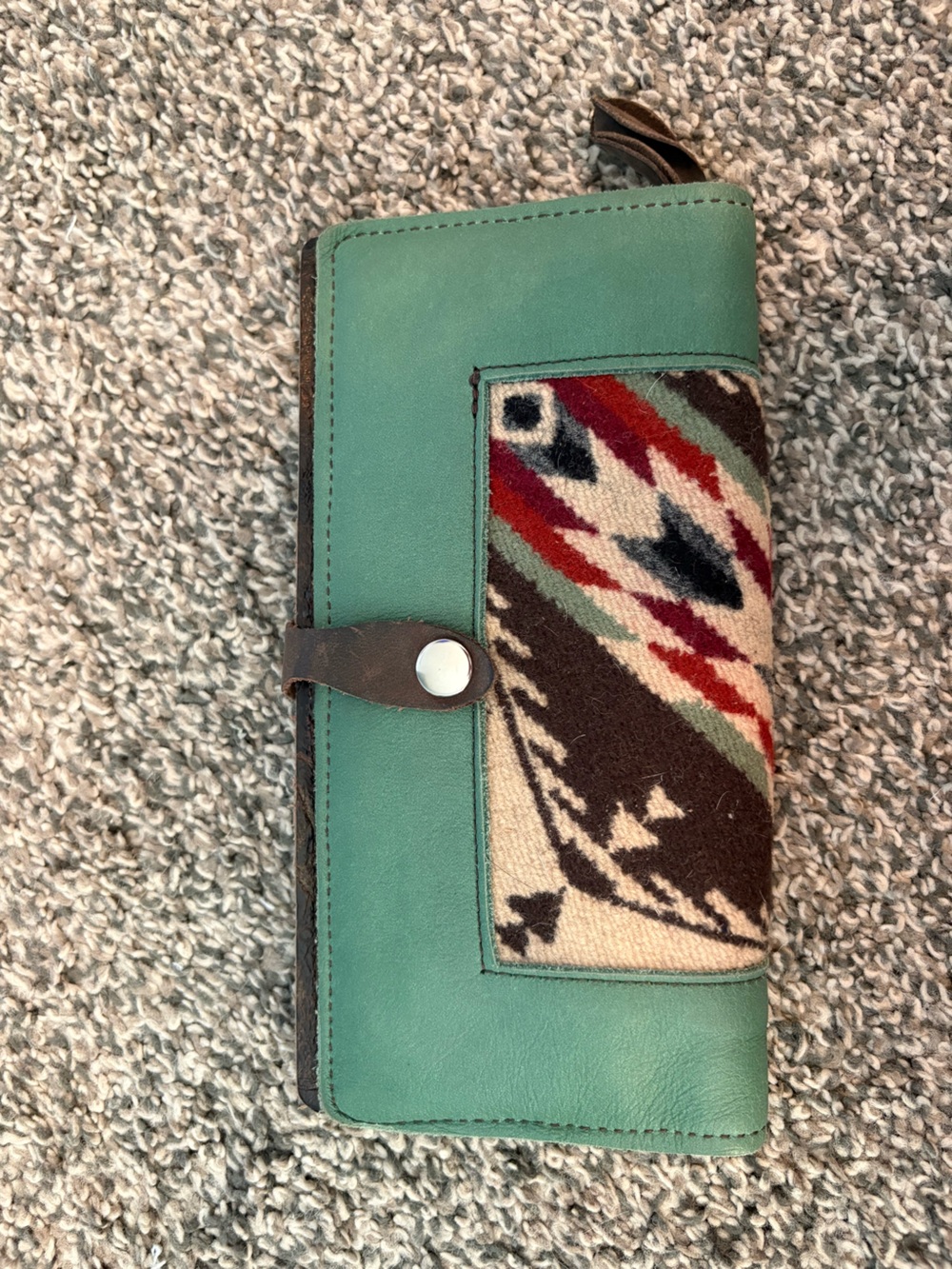 Myra Bag Teal Wallet with Aztec-Inspired Accent